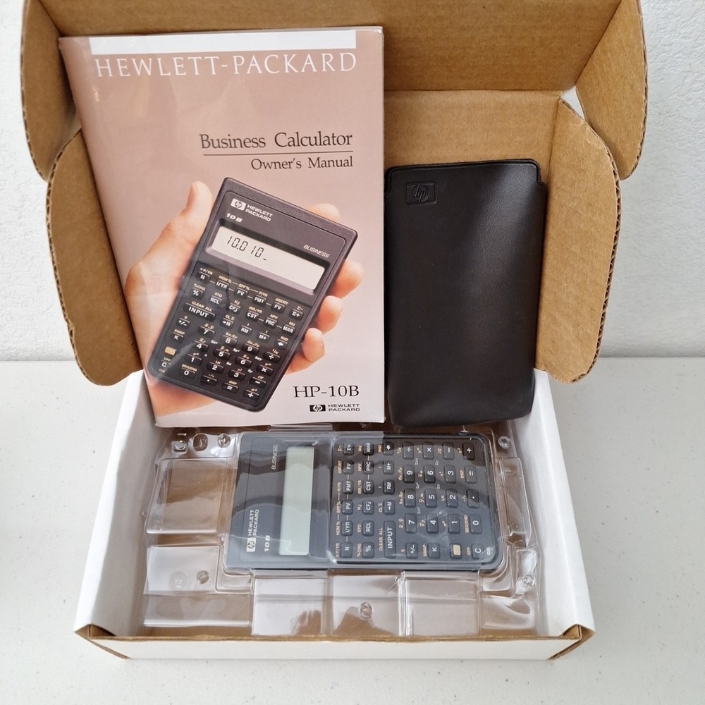 HP Hewlett Packard HP 10B BUSINESS FINANCIAL CALCULATOR w/ Manual & Cover NEW